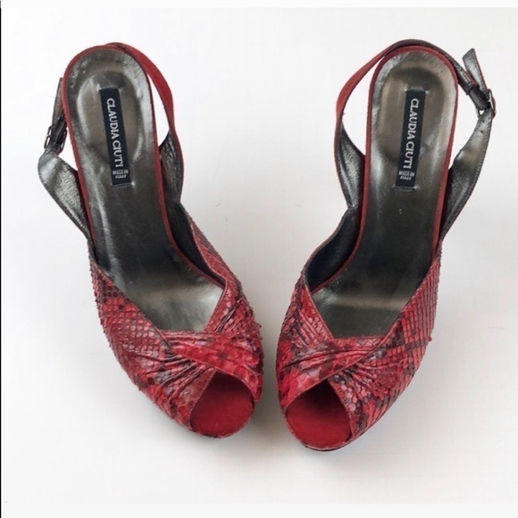 Claudia Ciuti stiletto open toe snake print - Picture 2 of 5